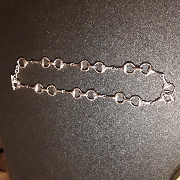 Genuine Teocalli Sterling Silver Horsebit Chain Necklace 17.5" - Picture 3 of 7